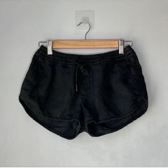 Linen Blend Aritzia Shorts Community Habitus Black - Picture 3 of 7